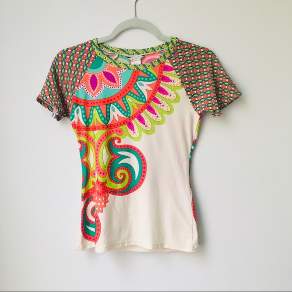 Trina Turk Rashguard Swim Top Carnavalesque M - Picture 1 of 5